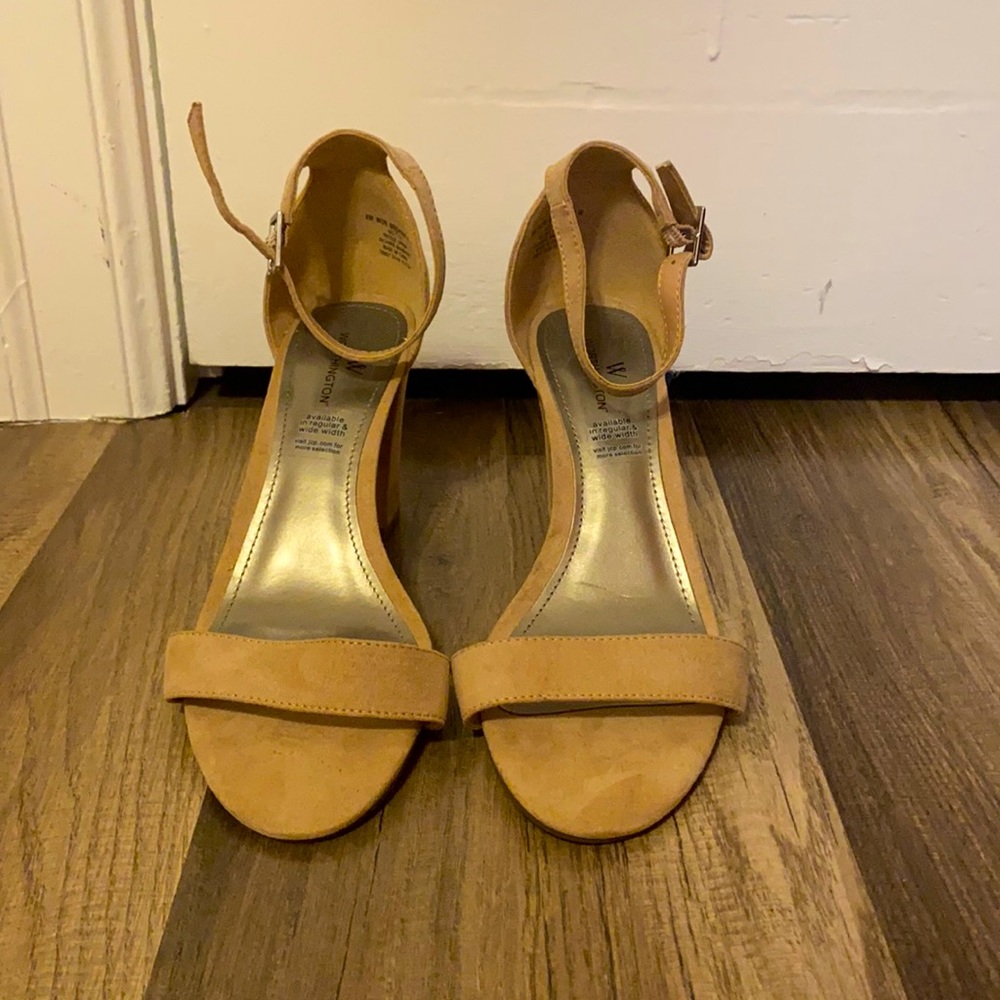 Worthington Beige Ankle Strap Heels